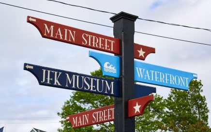 Hyannis, Massachusetts with directions to Main Street, Waterfront, and JFK Museum
