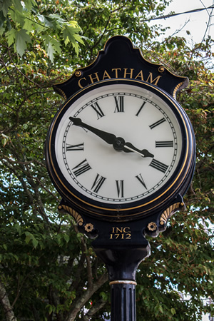 Iconic town clock in the center of Chatham Massachusetts